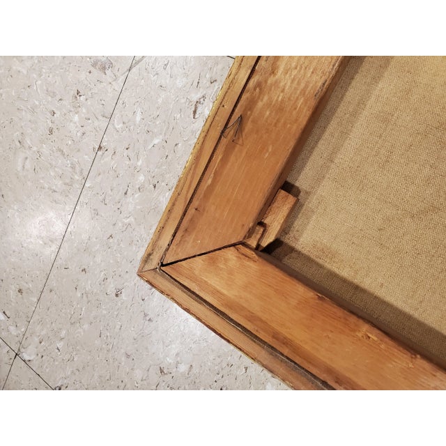 Textile Mid 19th Century Green Underworld Nude Women Acrylic Paint on Canvas Painting For Sale - Image 7 of 10