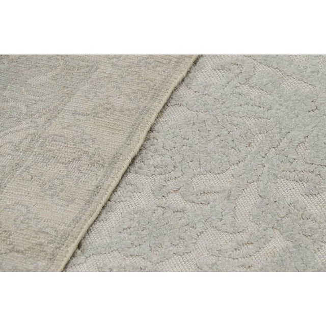 Textile Rug & Kilim's Contemporary Rug With Silver-Gray Floral Patterns For Sale - Image 7 of 7