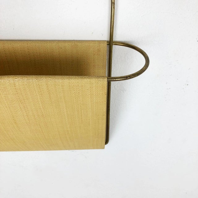 Vintage Brass Wall Hanging Magazine Holder, Austria, 1950s For Sale - Image 11 of 18