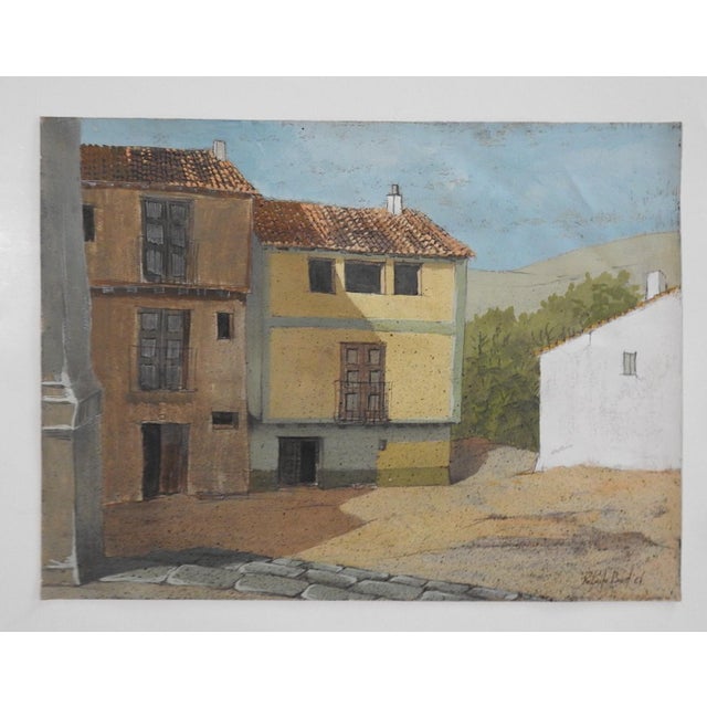 Traditional 1967 Roberto Bort Spanish Village Painting For Sale - Image 3 of 3