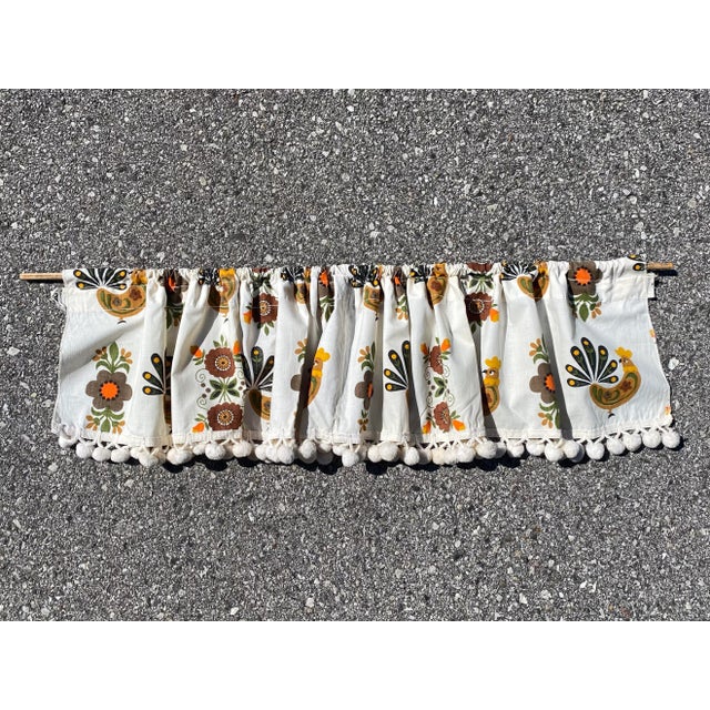 Textile Mid-Century Chicken Window Valences- 2 Available For Sale - Image 7 of 7