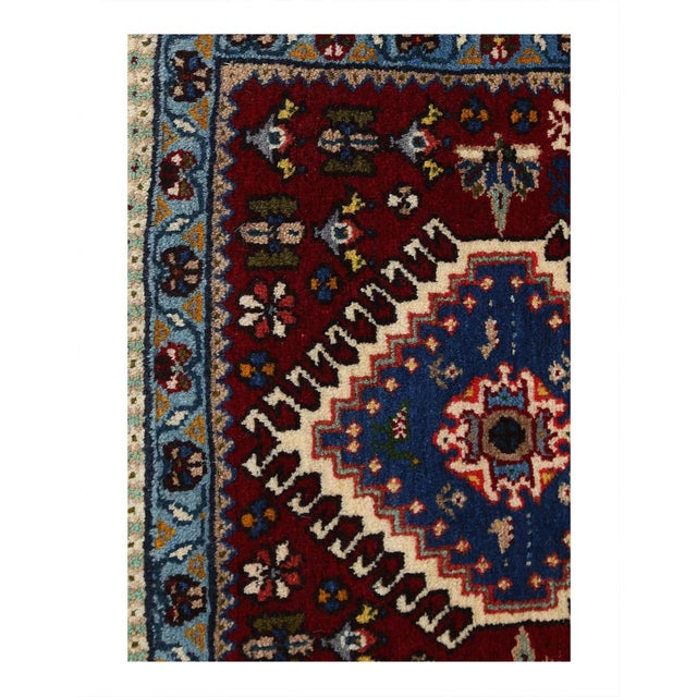 The pile used in Yalameh rugs is very fine, particularly in comparison to other tribal designs, using soft wool based on a...