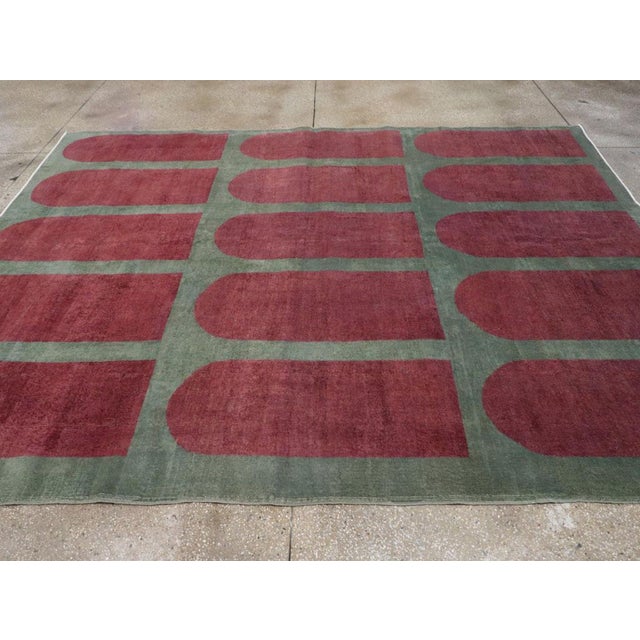 Mid 20th Century Galerie Shabab Collection Mid-20th Century Turkish Art Deco Style Carpet For Sale - Image 5 of 9