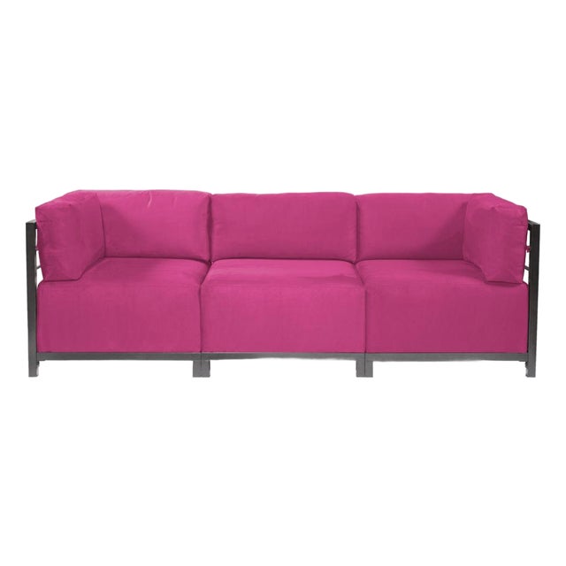 Axis 3pc Sectional Regency Fuchsia Titanium Frame For Sale