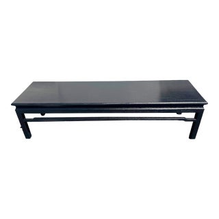 1970s Ebonized Asian Modern Long Coffee Table For Sale