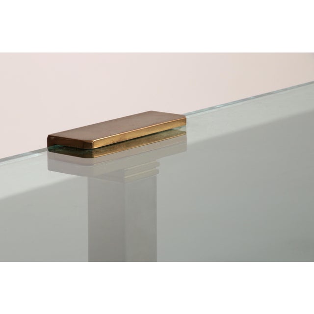 Modern Side Table in Glass and Brass by Peter Ghyczy, 1970 For Sale - Image 3 of 12