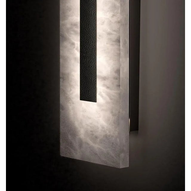Himeji Small Shiny Black Wall Light by Alabastro Italiano For Sale - Image 4 of 7