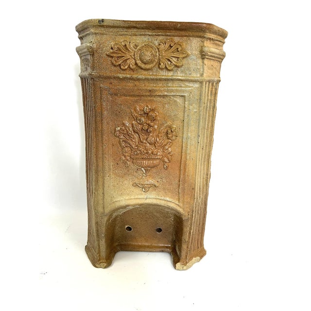 Terracotta Water Fountain with Floral Decoration and Medici Cup, 19th Century For Sale - Image 14 of 14