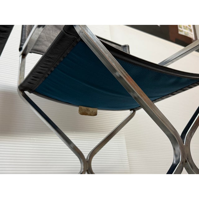 Chrome Robert Kjer Jakobsen for Virtue Brothers Mid Century Director’s Armchairs, Pair For Sale - Image 8 of 12
