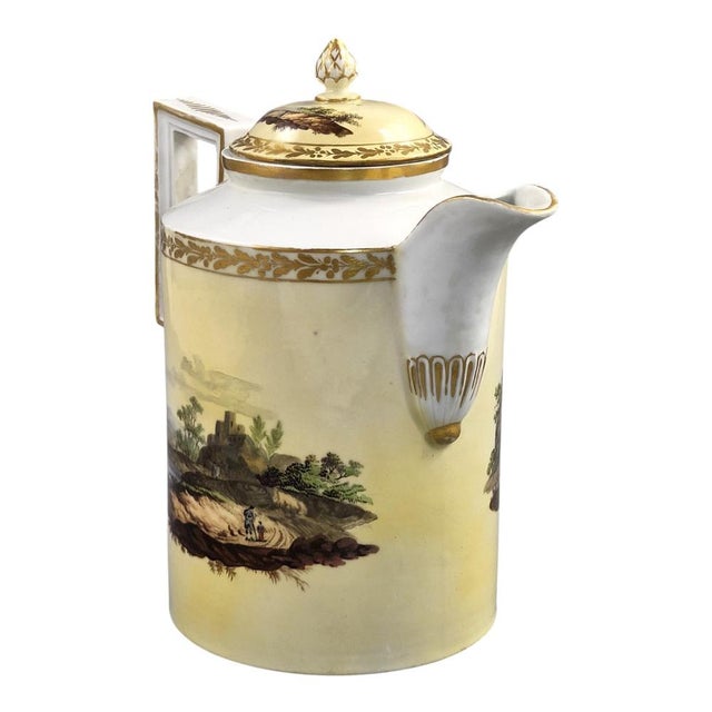Thuringia Porcelain Coffee Pot with Landscapes from Limbach, 1780s For Sale - Image 5 of 14