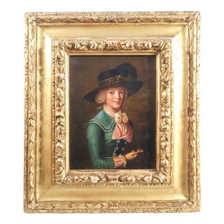 Portrait of a Young Woman, 1800s, Oil on Panel, Framed For Sale