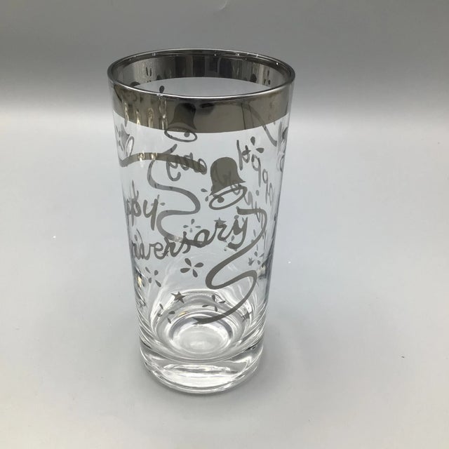 Happy Anniversary Platinum Rim Cocktail Glasses-Set of 6 For Sale In Sacramento - Image 6 of 13