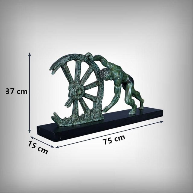 Art Deco Allegory of Strength, 1940, Bronze For Sale - Image 15 of 16