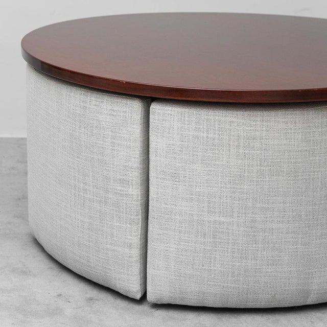 Round Mahogany Table Set with Armchairs, 1970s, Set of 7 For Sale - Image 3 of 13