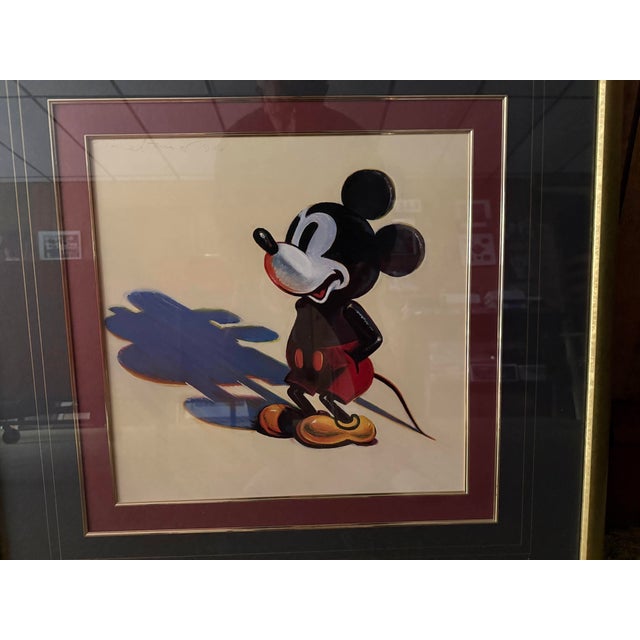Printmaking Materials Wayne Thiebaud Mickey Mouse 1988 Vintage Lithograph Print Framed Pop Art Poster For Sale - Image 7 of 11