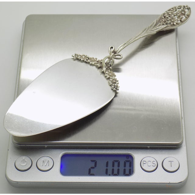 Vintage Italian Handmade Silver Mini Cake Sweet Server Daisy Flower Motif For Sale - Image 9 of 10