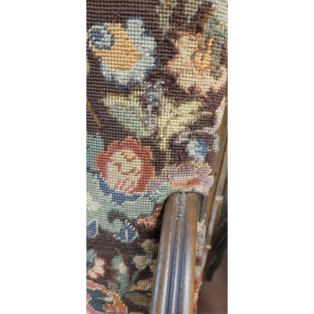 Ca 1890 Jacobean Needlepoint Arm Chair For Sale - Image 17 of 18