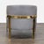 2010s Restoration Hardware Reginald Modern Grey Leather Lounge Chair With Brass Frame For Sale - Image 5 of 8