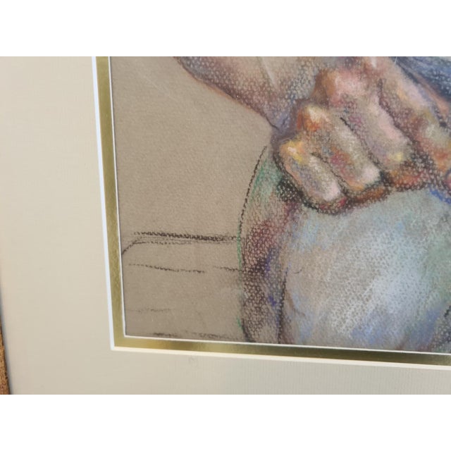 1970s Flora B. Giffuni, “Hippie” — Original Framed Pastel Portrait For Sale In New York - Image 6 of 14