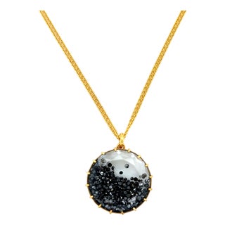 Renee Lewis, Black Diamond Shaker Pendant Necklace 18k Yellow Gold For Sale