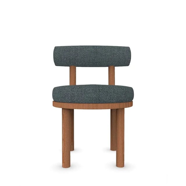 Wood Moca Chair in Safire 10 Fabric and Smoked Oak by Studio Rig for Collector For Sale - Image 7 of 7