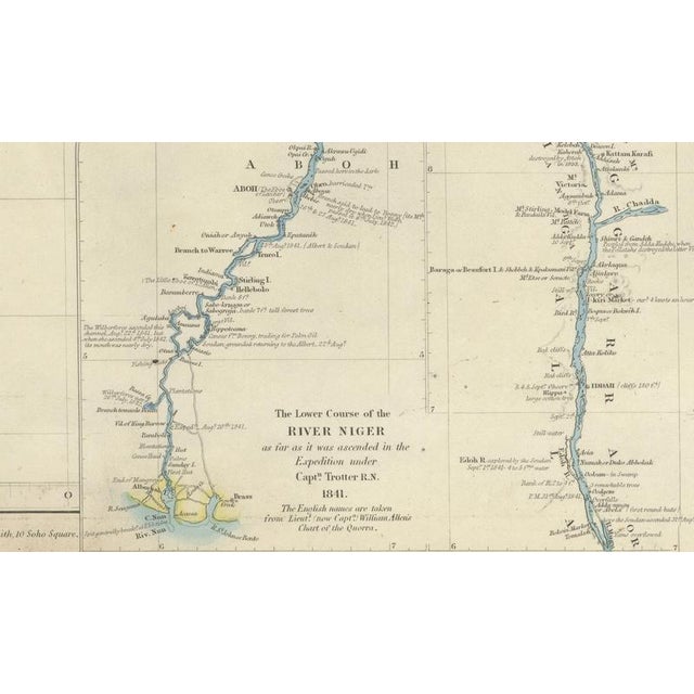 Mid 19th Century Antique Niger River Map, Arrowsmith, British Expedition Under Trotter, 1855 For Sale - Image 5 of 11