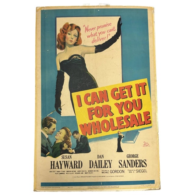 Original 1951 Film Poster – I Can Get It For You Wholesale This vibrant original U.S. poster for the 1951 drama starring...