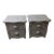 Vintage White Wicker Rattan Nightstand Two Drawer Set of 2 For Sale