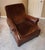 Coffee Distressed Leather and Velvet Reading Chair For Sale - Image 8 of 8