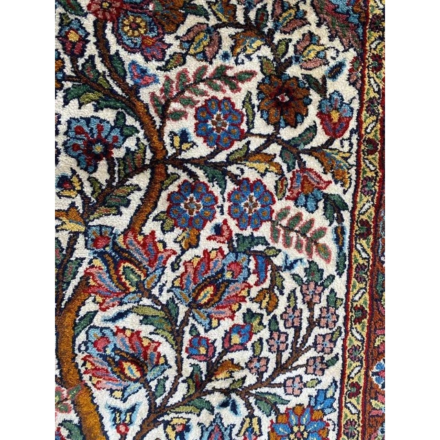 Textile Small Vintage Indian Fine Silk Rug For Sale - Image 7 of 18