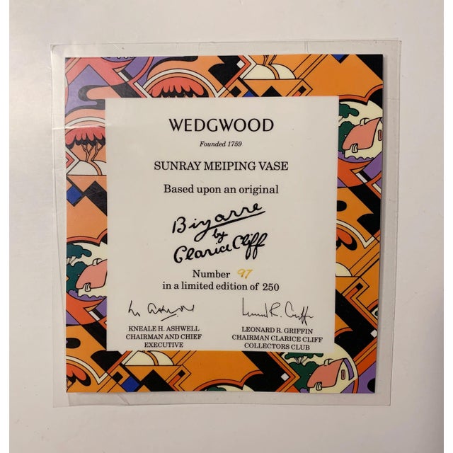 Ceramic 1990's Wedgwood Bizarre Sunray Meiping Vase by Clarice Cliff For Sale - Image 7 of 7
