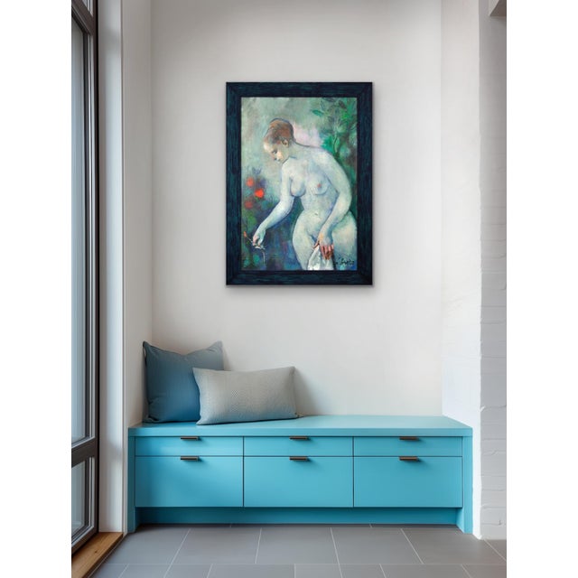 Luciano Sopelsa, Nude Nudo Al Tramanto, 1975, Oil Painting on Canvas, Framed For Sale - Image 10 of 18