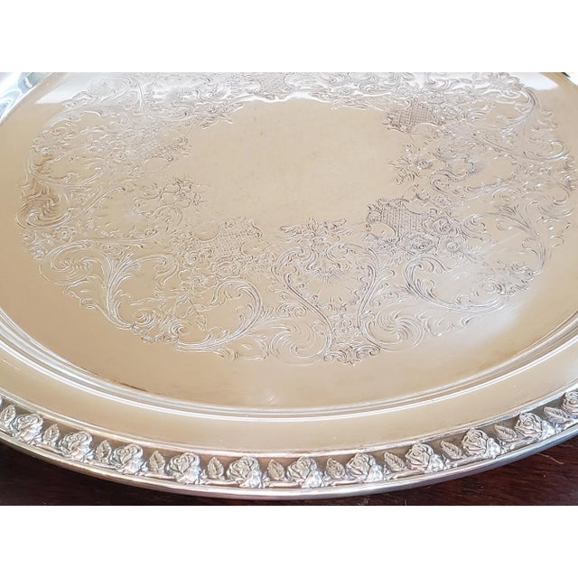 Late 20th Century Wm Rogers Silverplate Butler Tray For Sale - Image 5 of 6