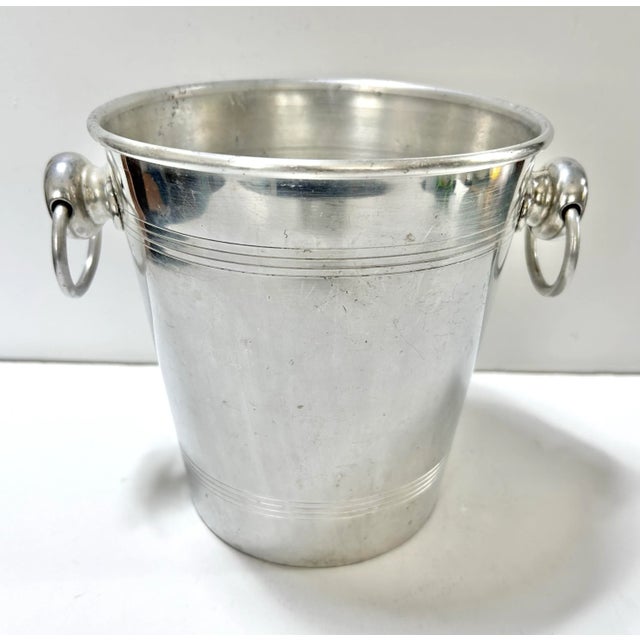 French Vintage French “Champagne Palmer” Champagne Bucket Ice Bucket Barware - Mid Century France For Sale - Image 3 of 8