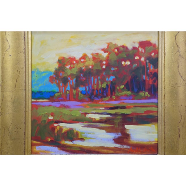 Betty Anglin Smith 2000 Pines Landscape Oil Painting on Canvas 18" For Sale - Image 9 of 9