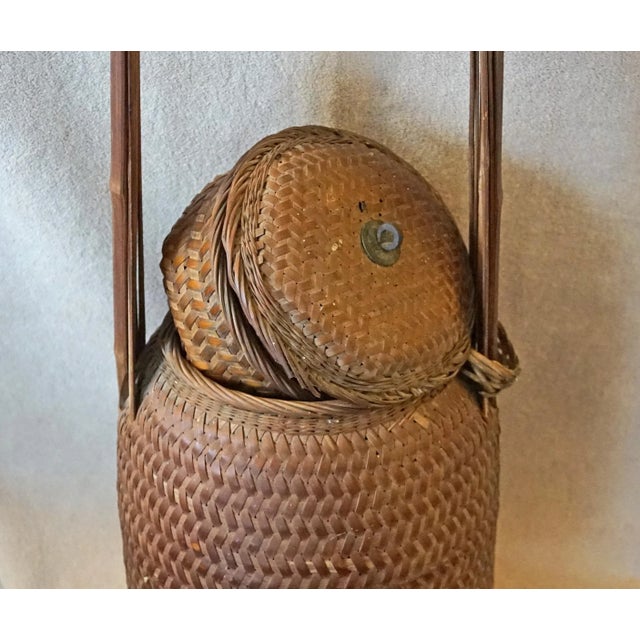 Chinese Late 19th Century Antique Chinese Storage Basket For Sale - Image 3 of 7