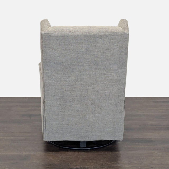 Pottery Barn Wingback Recliner Swivel Glider Lounge Chair in Gray For Sale In San Francisco - Image 6 of 6