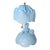 Vintage Art-Deco Blue Glass l.e. Smith "Southern Belle" Boudoir Lamp 1940s For Sale