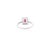 Metal Modern Style 14k White Gold Ruby Diamond Halo Birthstone Ring Size 7 For Sale - Image 7 of 14