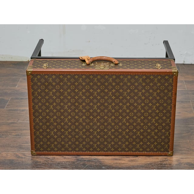 Vintage Louis Vuitton Trunk Made into Coffee Table with Custom Base For Sale - Image 11 of 12