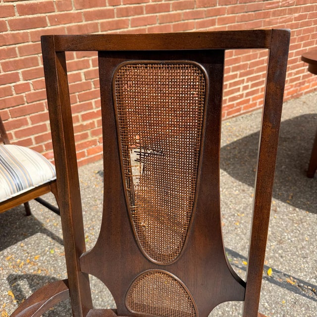 Mid-Century Modern Walnut Dining Set With 6 Chairs & 2 Leaves ...