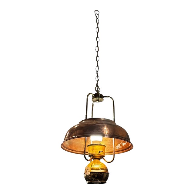 Vintage Copper Light Fixture For Sale