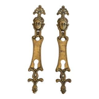 Antique Brass Door Knob Plates For Sale