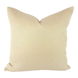 Pindler Euclid in the Color Sandstone Mini Woven Chevron Pillow Cover For Sale