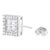 14K White Gold 1 cttw Round and Baguette Diamond Stud Earrings, A Pair For Sale - Image 4 of 6