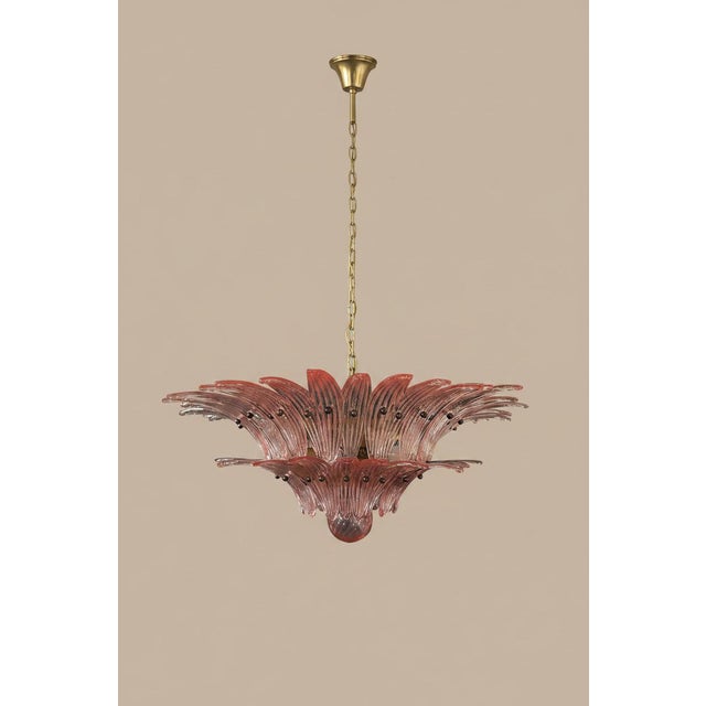 DUTIES FREE Amber Palmette Murano Chandelier, 58 Elements | Murano Shutters Authentic Italian Palmette Murano glass...