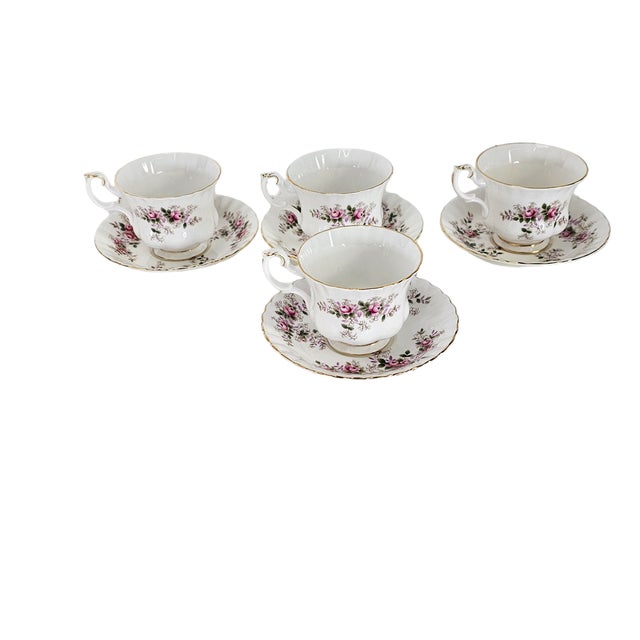 1980s Royal Albert Lavender Rose Bone China Dinnerware Service for Four, 16 Pieces For Sale - Image 13 of 18