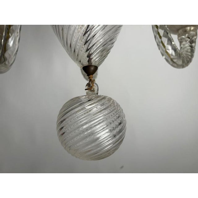 Large Five-Arm Murano Glass Chandelier by Ercole Barovier, Italy, 1950s For Sale - Image 10 of 17
