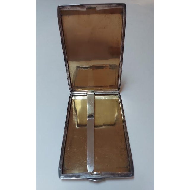 Vintage Napier Sterling Silver & 14k Gold Cigarette Case Circa 1930 For Sale - Image 9 of 13