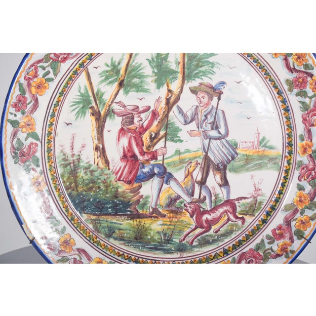 Mid-Century Modern Large Portuguese Earthenware Plate from Sant'Aana, 1920s For Sale - Image 3 of 8